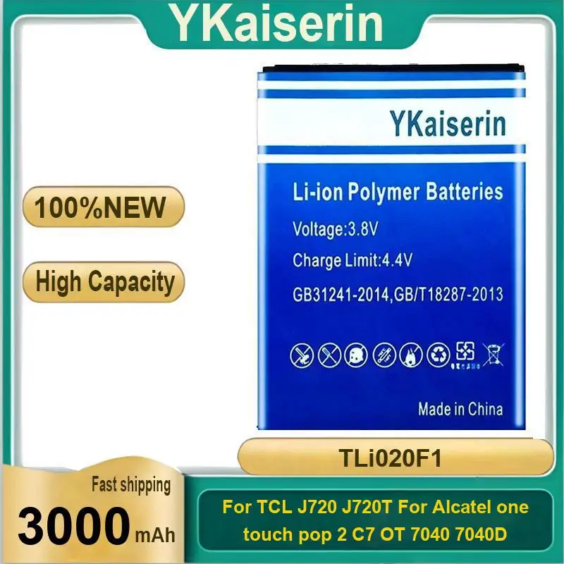 

Mobile Phone Battery Tli020f1 3000Mah For Tcl J720 J720T J726T J728T Alcatel One Touch Pop 2 5042D C7 OT 7040 7040D