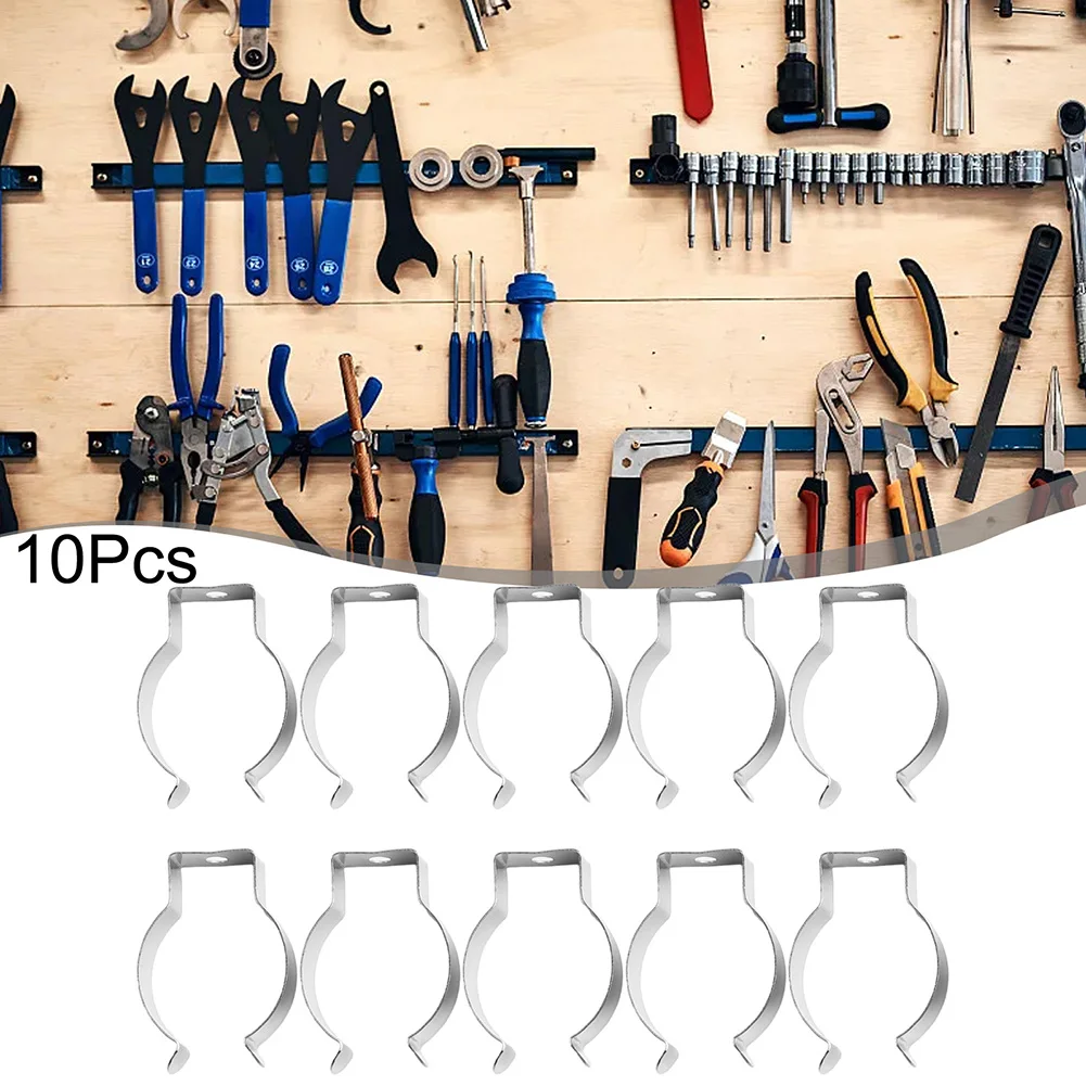 Spring Clips Stainless Steel Narrow Base Tool Heavy Duty Tool Storage Hangers For Garages Sheds Hardware Accessories