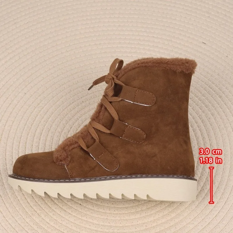 

Women Boots Waterproof Heels Boots For Winter 2026 Tren Platform Ankle Boots Keep Warm Snow Shoes Plush Outdoor Short Boots 43