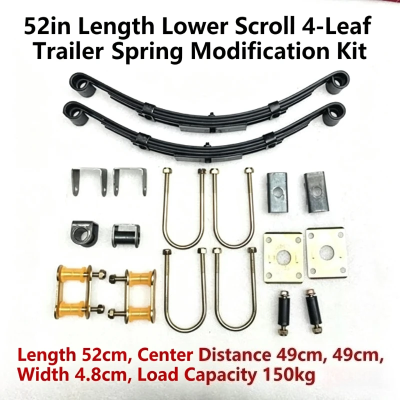 Flat Grooveless Trailer Leaf Spring 7 Leaf Heavy Duty Suspension Spring for 0.2-2 Ton Small Trailer Axle Repair Parts
