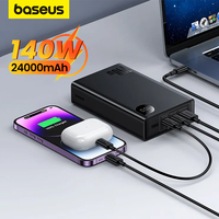 Baseus 140W Power Bank 24000mAh Portable External Battery Fast Charging 3 Ports PowerBank For iPhone 15 Pro Max Notebook Laptop