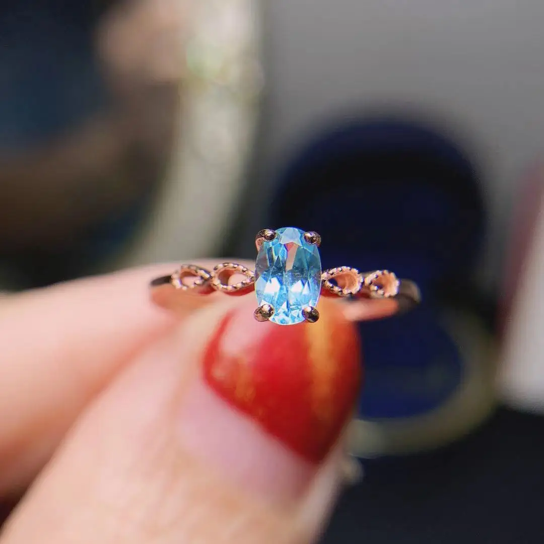 

Natural Topaz Ring 0.5ct 4mm*6mm VVS Grade for Office Woman 925 Sterling Silver Topaz Jewelry Brithday Gift
