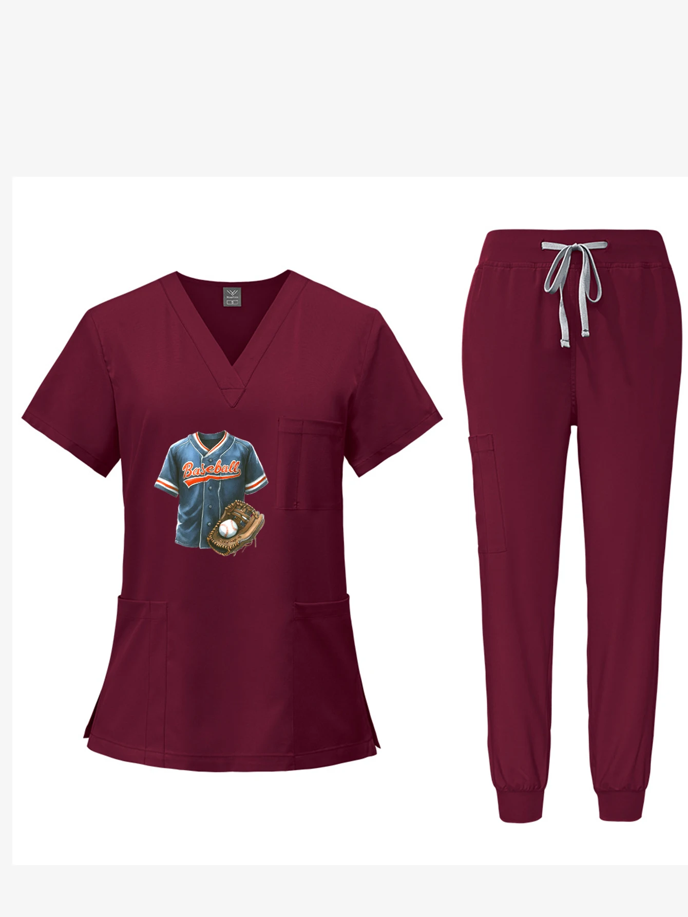 Op maat gemaakte med-scrubs met handtekeningprint: unisex sneldrogend verpleegstersuniform |   Gepersonaliseerde professionele uitrusting voor klinisch laboratorium en dierenartsverzorging