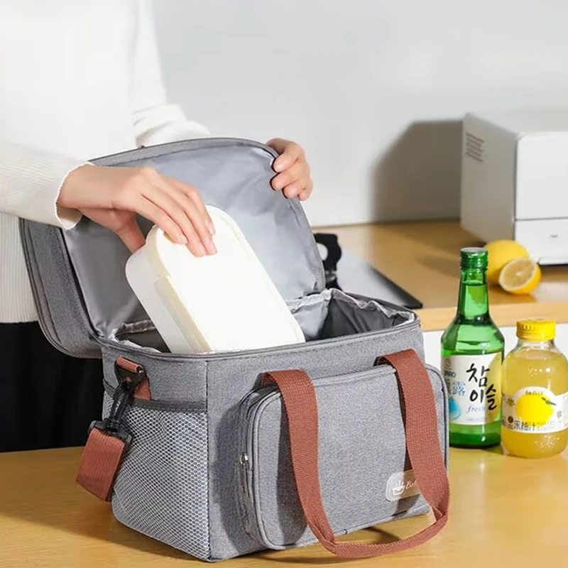 

Outdoors Large-Capacity Ice Packs Minimalist Insulated Lunch Box Bag Crossbody Fresh-Keeping Picnic Bag Use Portable Household