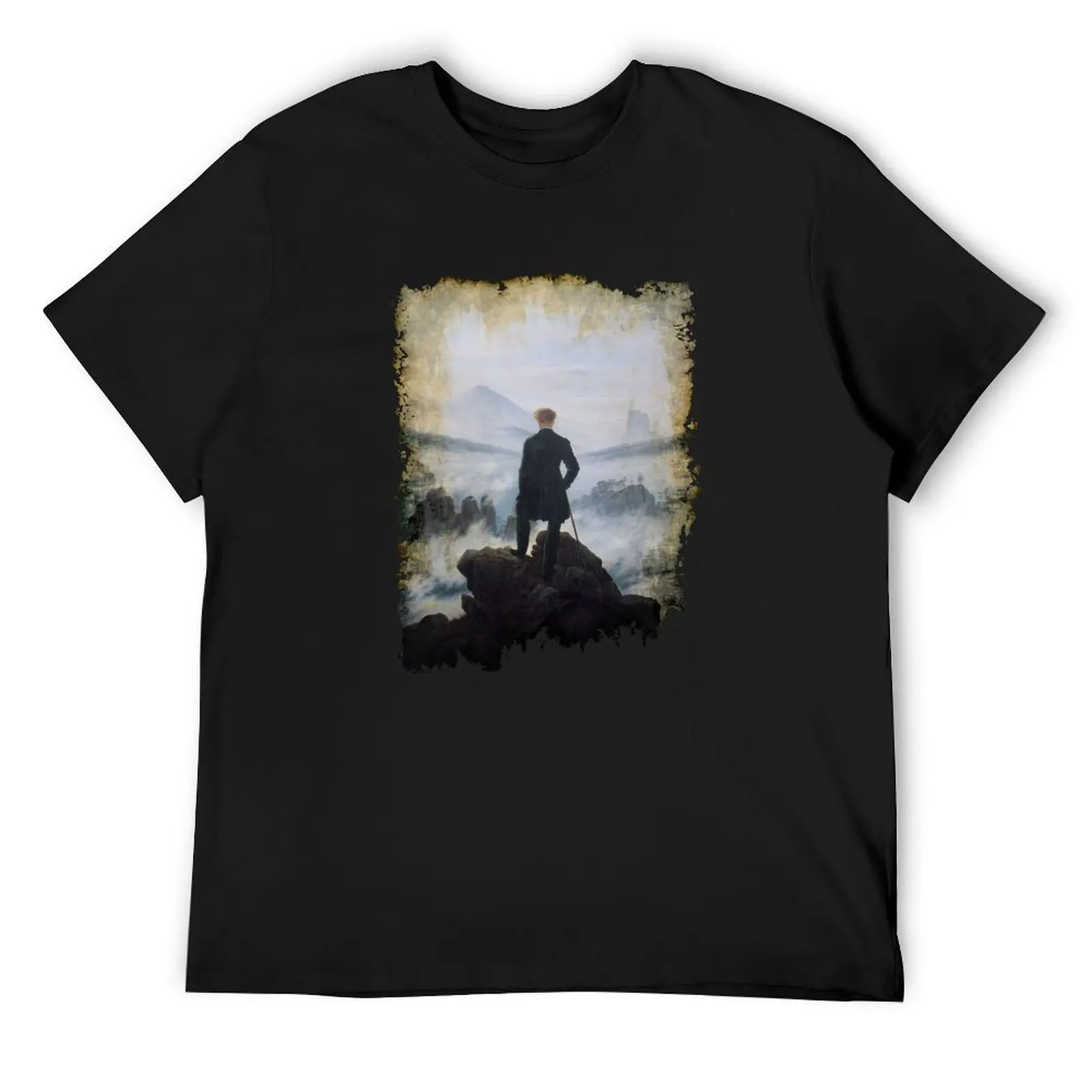 Caspar David Friedrich The Wanderer art lover gift t shirt T-Shirt kawaii clothes blanks Men's clothing