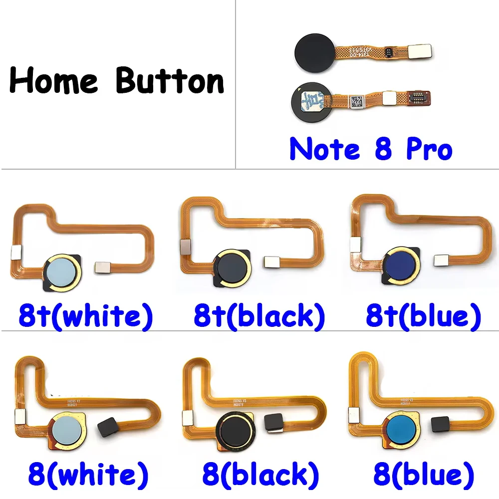 Fingerprint Scanner For Xiaomi Redmi Note 8 8T Pro Home Side Power Button Touch ID fingerprint Finger Sensor Scanner Flex Cable