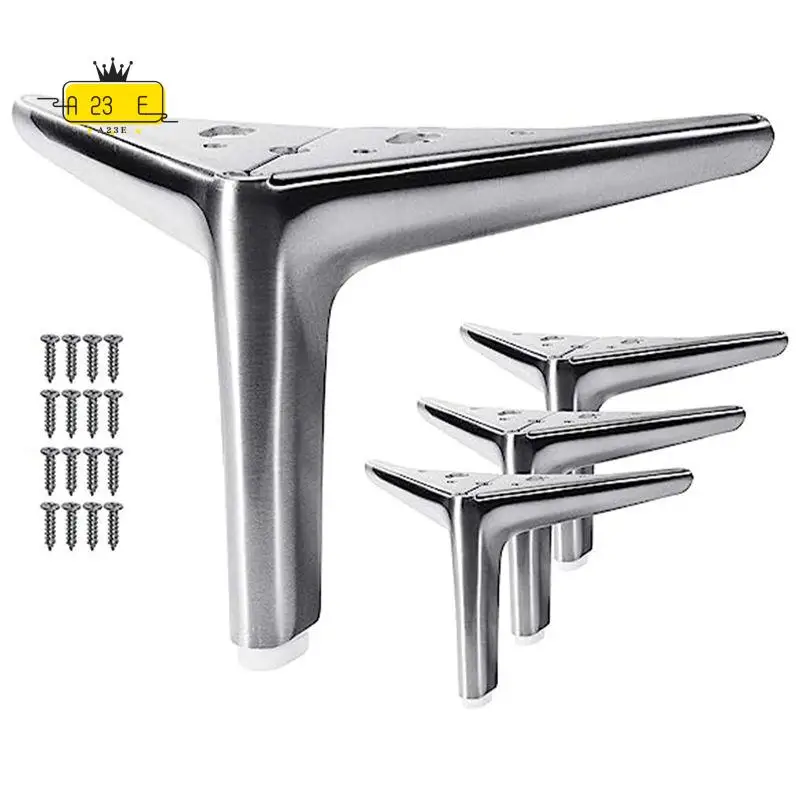 A23E-Cabinet Metal Feet Modern Furniture Feet For Cabinet Sofa Table Chair Bed Dresser Wardrobe Riser Replacement
