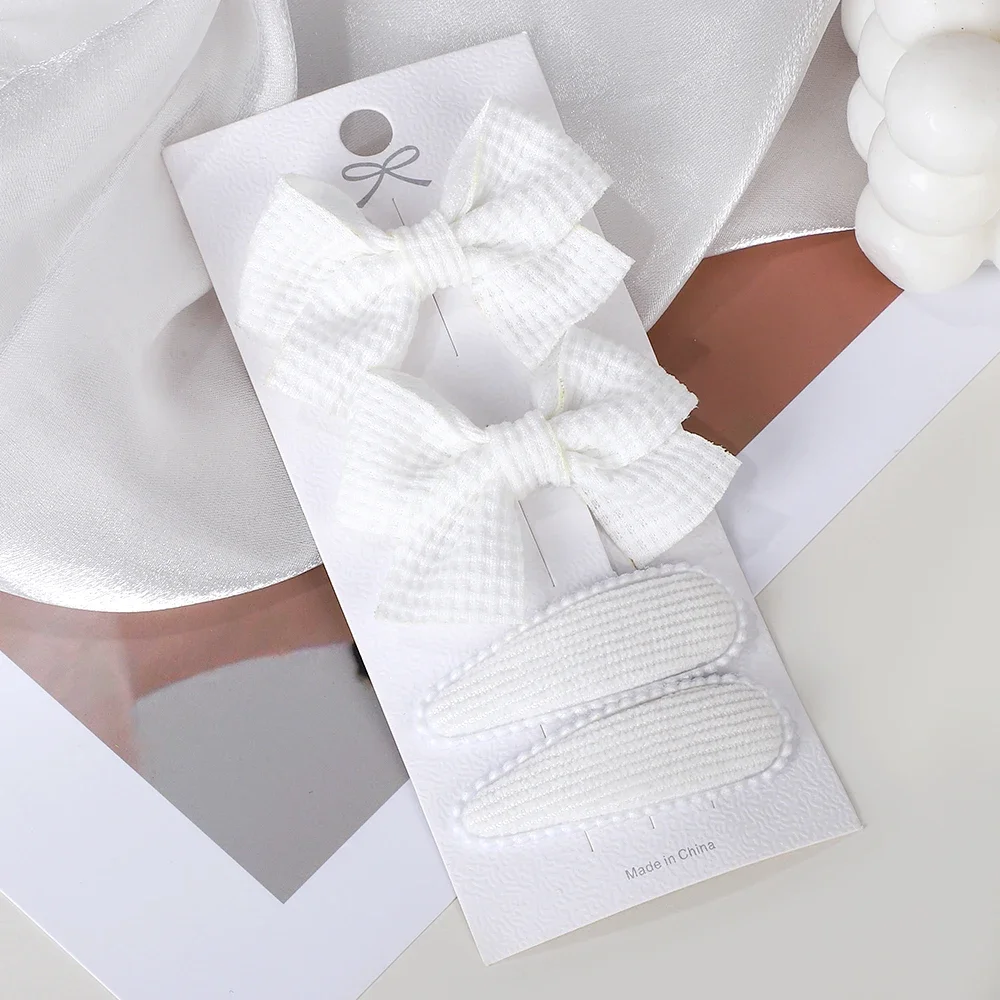 

4Pcs/Set Handmade Cute BB Clip Bows Hair Accessories for Baby Girls New Style Hairpin Barrettes Kids Headwear
