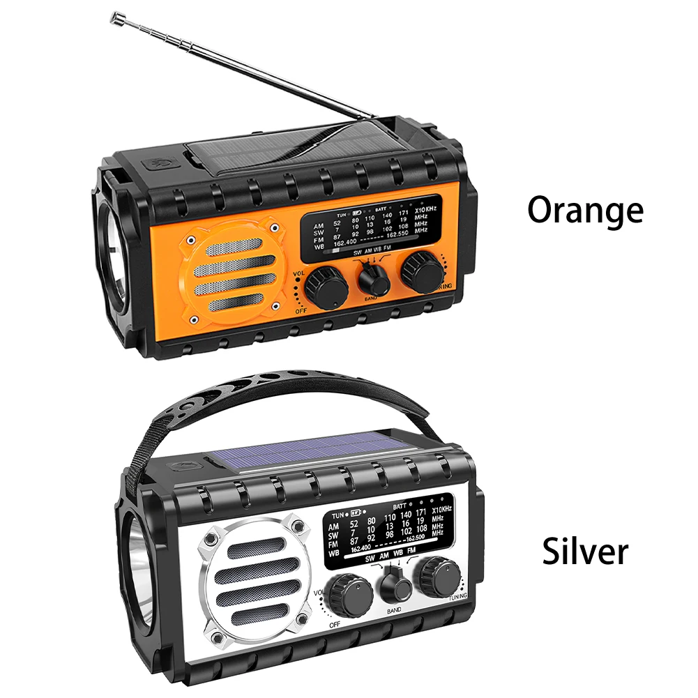 Radio d'urgence à manivelle 20000mAh Radio à énergie solaire SW/AM/FM Radio de survie Radio solaire pour le camping en plein air et les urgences
