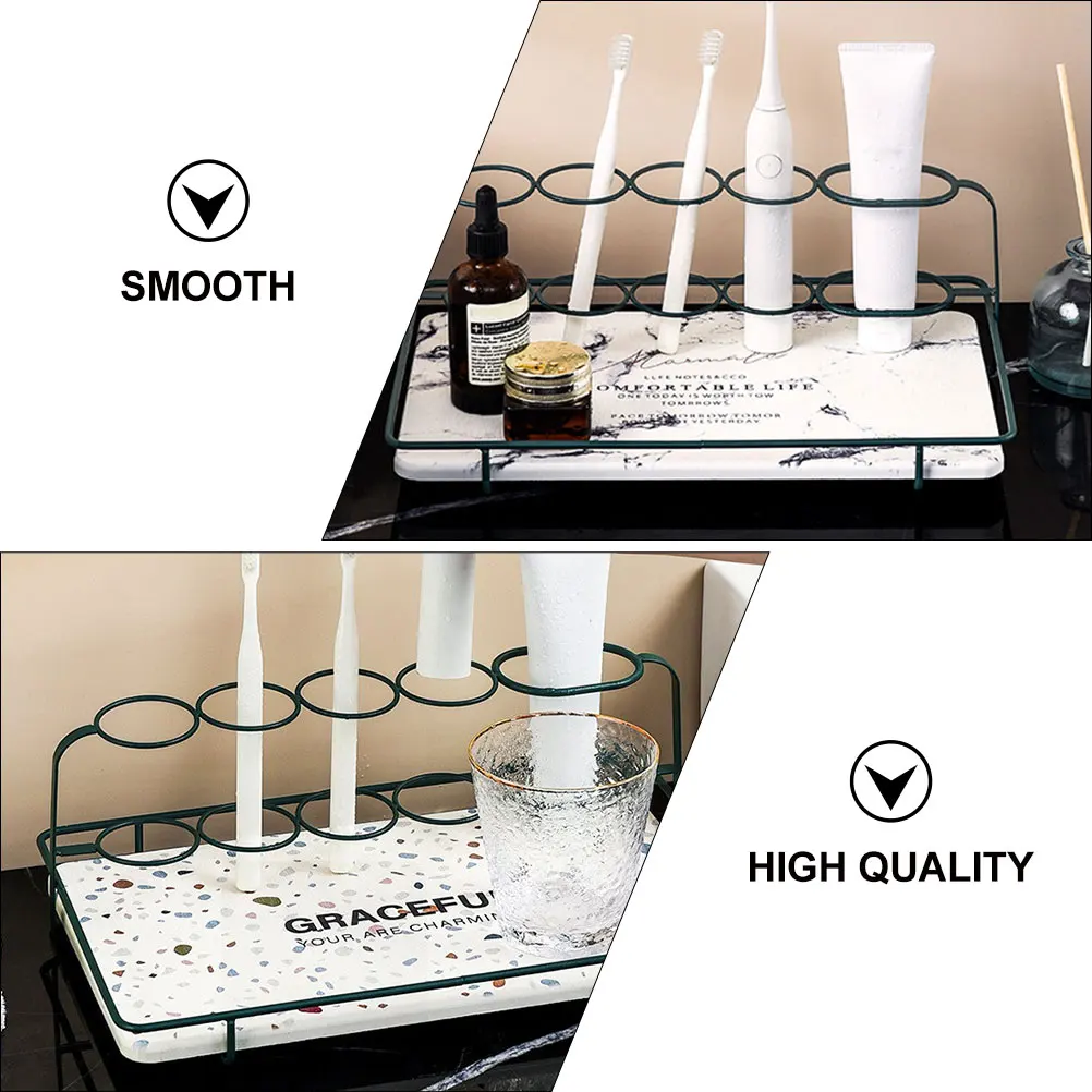

1pc Diatom Mud Toothbrush Holder Waterproof Storage Rack For Bathroom Home Decor Gift Smooth Surface Moisture Proof Stable