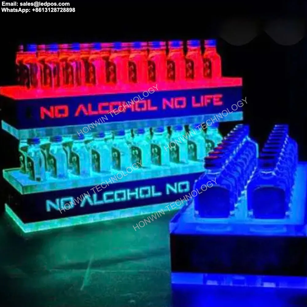 

20pcs Mini Bottles Display LED Alcohol Spirits Miniature Glorifier Drink Testing Serving Tray Wine Presenter for Wedding Favors