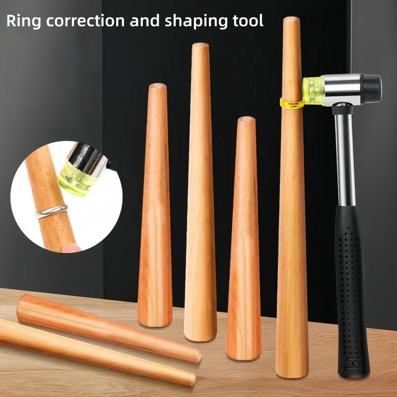 Wooden Ring Sizing Mandrel Wear Resistant Ring Shaping Resizing Tool DIY Gold Silver Jewelry Repair Hand Craft Supplies