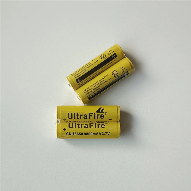 Protected UltraFire CN 18650 9800MAH-2000MAH 3.7V Li-ion Rechargeable Battery cell for flashlights,power source