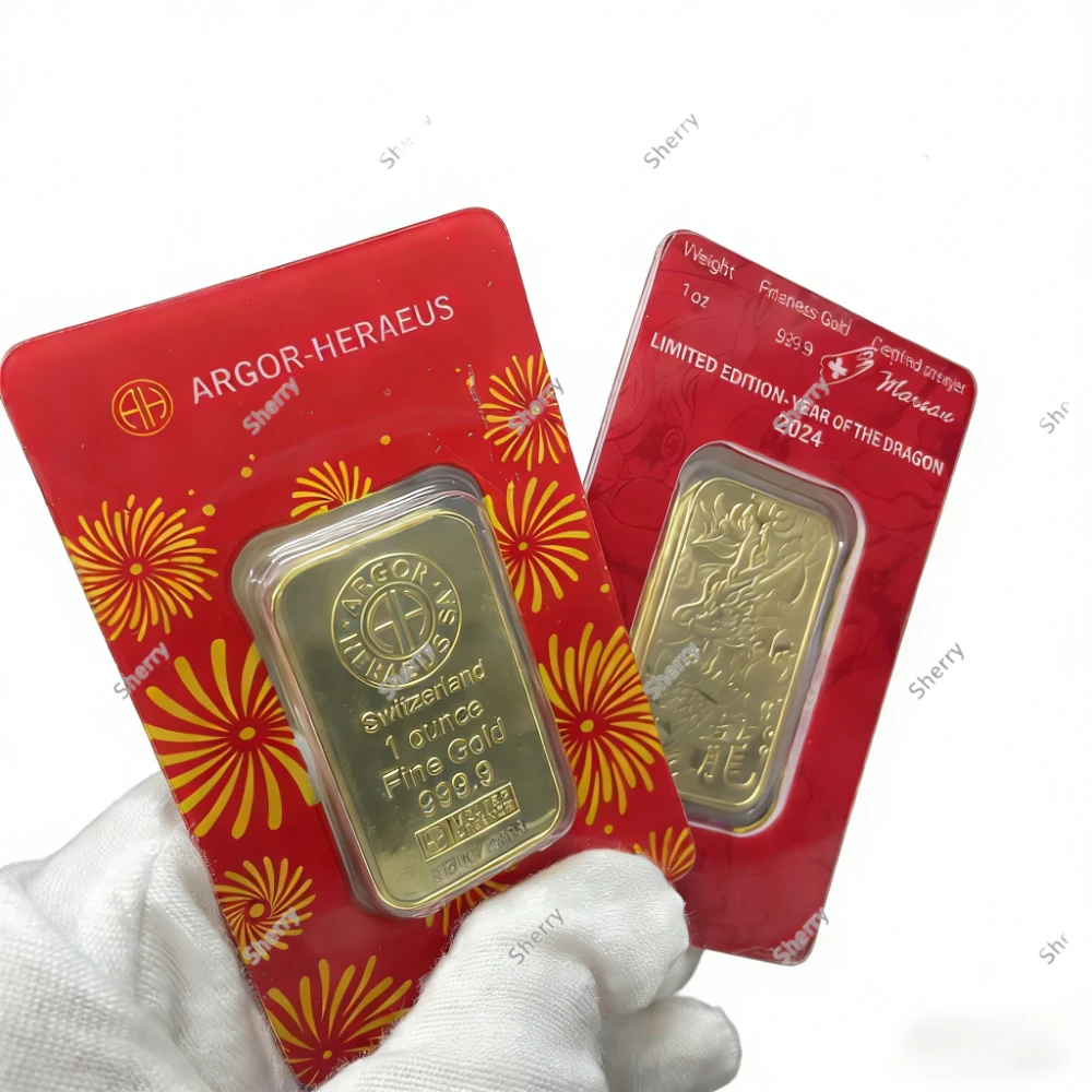 Image of Schweizer Goldbarren Snake Argor Goldbarren Orange 12,5510g Goldbarren Nicht-Magnetischer Kupferbarren Investition Sammlerstück Geschenk Handwerk