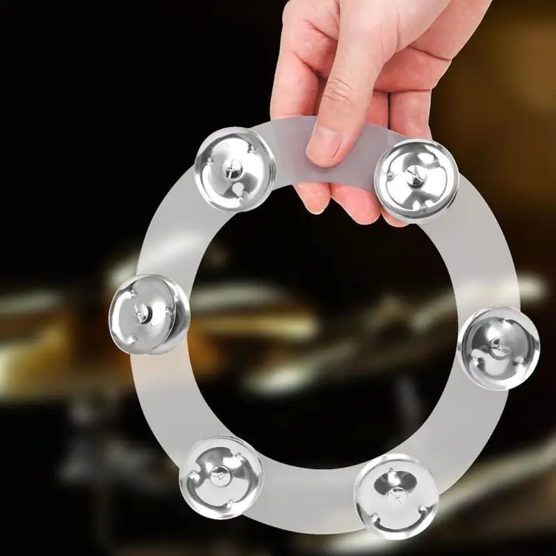 652F Silicone Drum Cymbals Hihat Tambourine Drum Set Drum Hihat Tambourine with Metal Bells Percussion Instrument Accessories