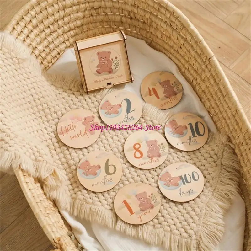 Infant Milestones Card Photo Cards 1-12M Baby First Year Record Milestones Card