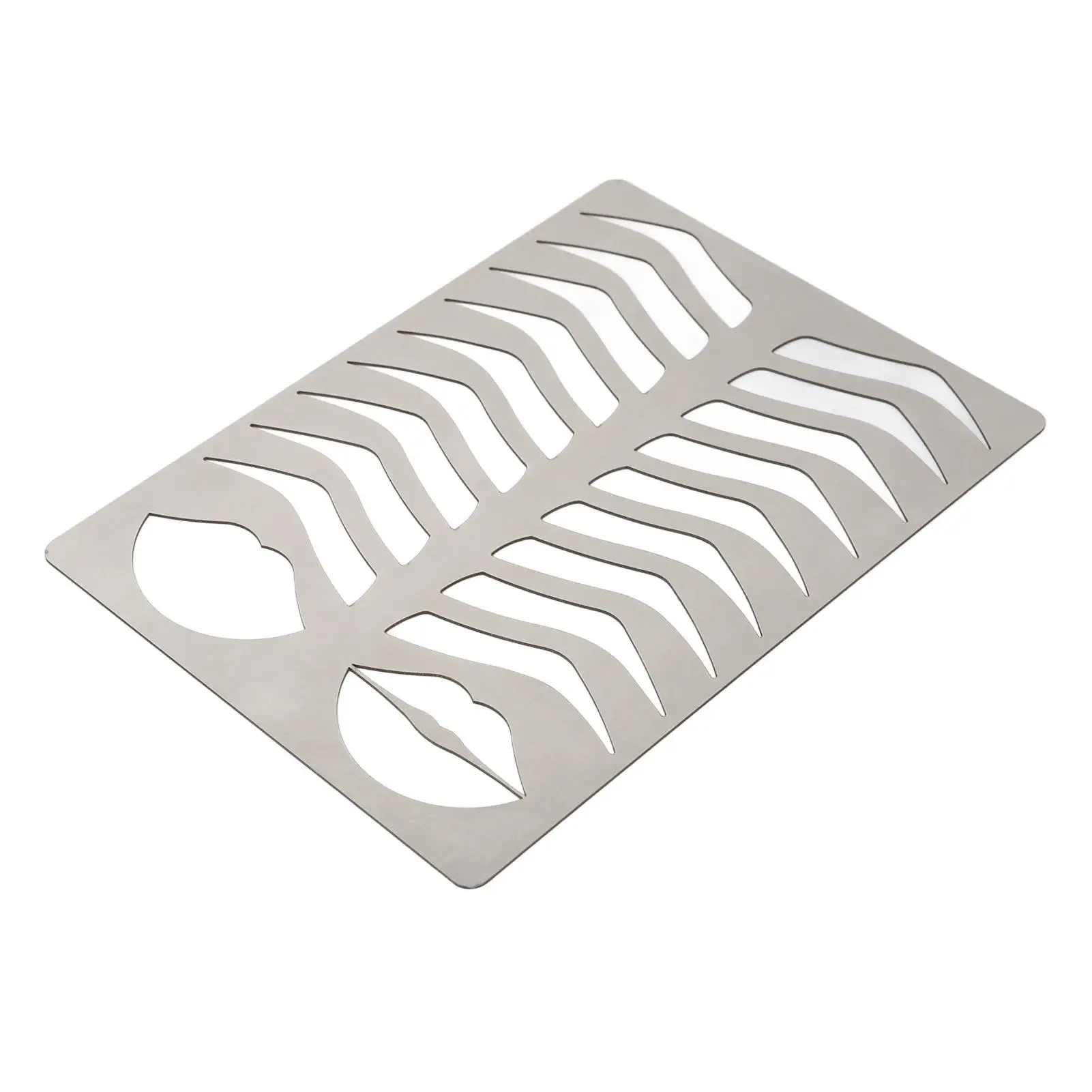 استنسل شفاه الحاجب من الفولاذ المقاوم للصدأ متين وسهل التنظيف وسميك للاستخدام الاحترافي في الصالونات #5