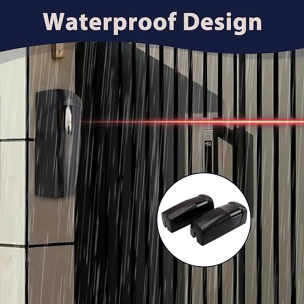 1 Pair Black Infrared Sensors 10cm Size for Garage Door Safety Reversal Mechanism 20m Detection Range 12V 24V ACDC Power