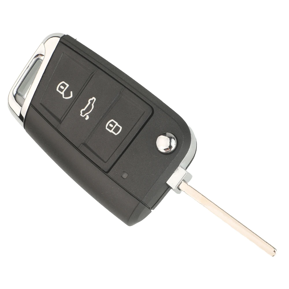 jingyuqin Remote Car Key For Volkswagen VW Golf Polo T-CROSS 2017-2021 Skoda Seat Hu162t 3Buttons Keyless Housing Case Shell Fob