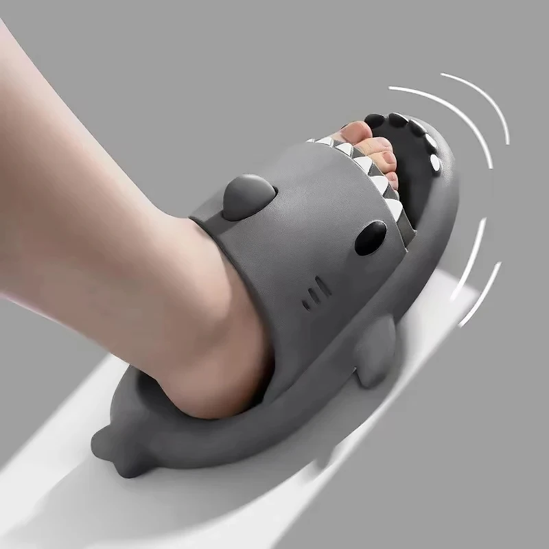 Couple Shark Slippers Cartoon Fashion Summer Outdoor Beach Shoes Men and Women Home Bathroom Anti Slip Slippers