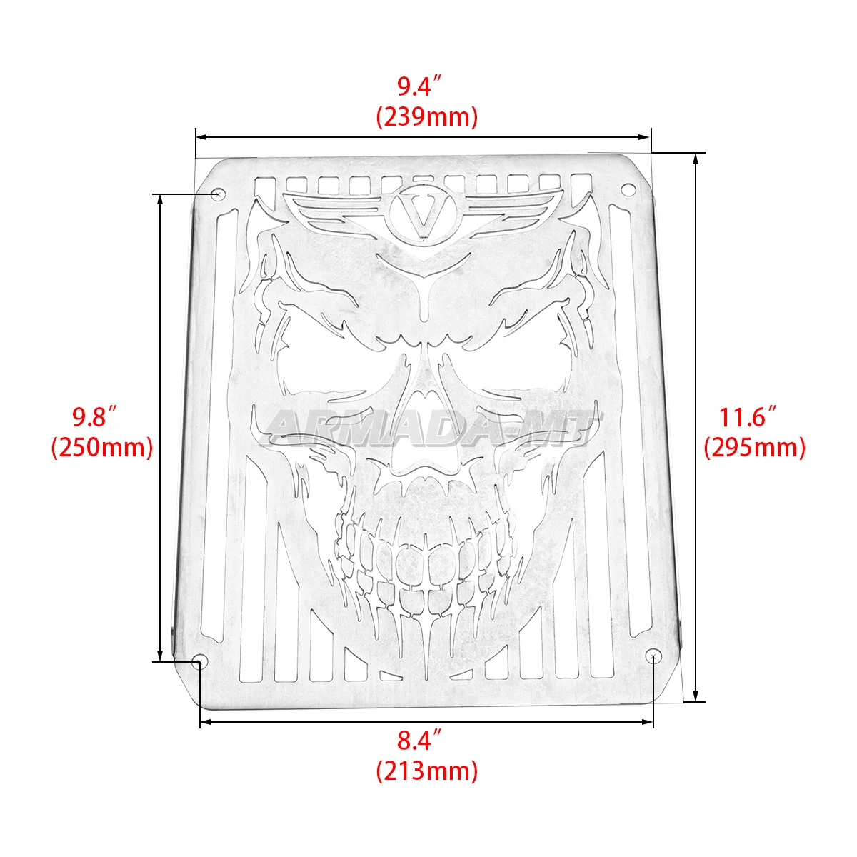 For Kawasaki Vulcan 400 VN400 VN800 1995-2006 Motorcycle Accessories Chrome Skull Radiator Guard Protection Frame Grille Cover