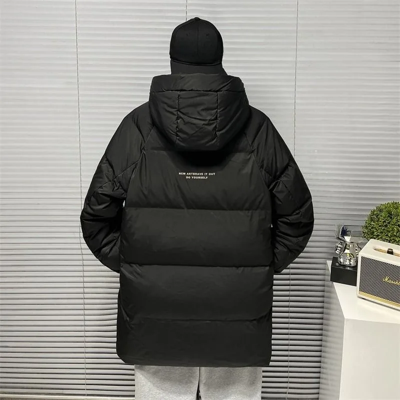 Jaket Bulu Angsa Putih Berkualitas Tinggi, Model Panjang Sedang untuk Pria, Musim Dingin, Merek Trendi Terbaru, Keren dan Tebal, Jaket Bulu Angsa Putih untuk Remaja, Fashion Hangat