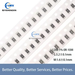 100pcs 1% 1206 SMD resistor 0R~10M 1/4W 0 0.1 1 10 100 150 220 330 ohm 1K 2.2K 4.7K 10K 100K 1R 10R 100R 150R 220R 330R 1M 10M