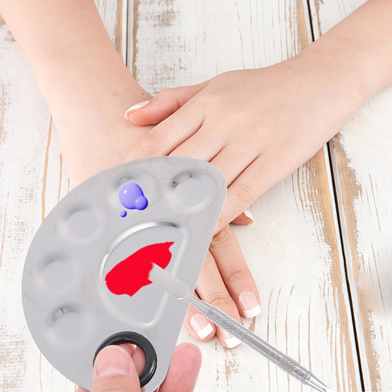 3 مجموعات من لوحة ألوان خلط فن الأظافر من الفولاذ المقاوم للصدأ وقابلة لإعادة الاستخدام ومتينة وناعمة الملمس وألواح طلاء الأظافر