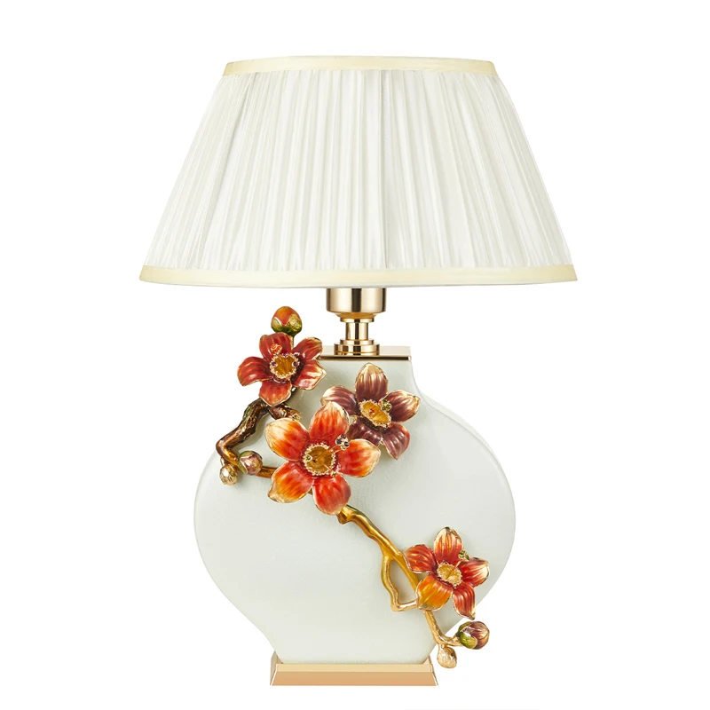 

Enamel ceramic table lamp high-grade light luxury desktop ornament living room bedroom bedside lamp high-end jewelry
