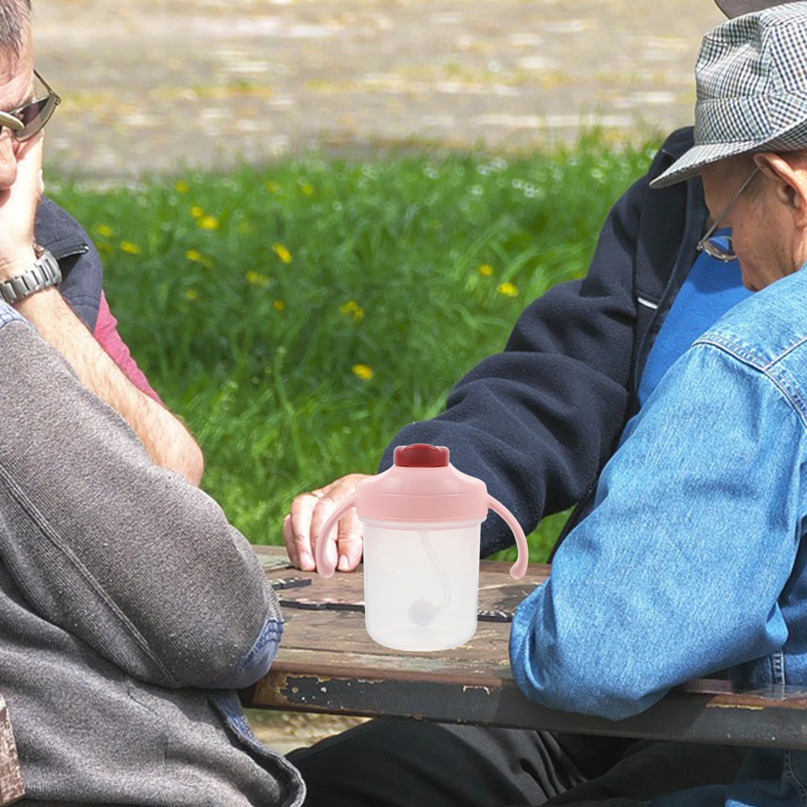 

300Ml Measured Sippy Cup with Anti-Choke Weighted Straw for Bedridden Elderly Dysphagia Patients Postpartum Recovery Hospital