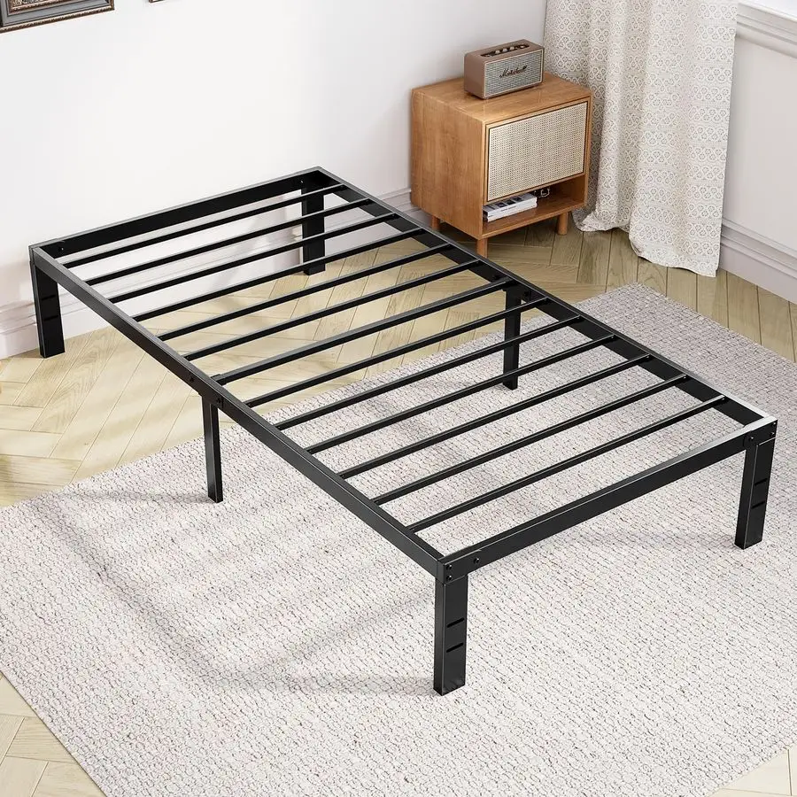 

DUMOS Twin Size Bed Frame Metal Platform Bed Frame Mattress Foundation with Steel Slat Support, No Box Spring Needed, Storage S