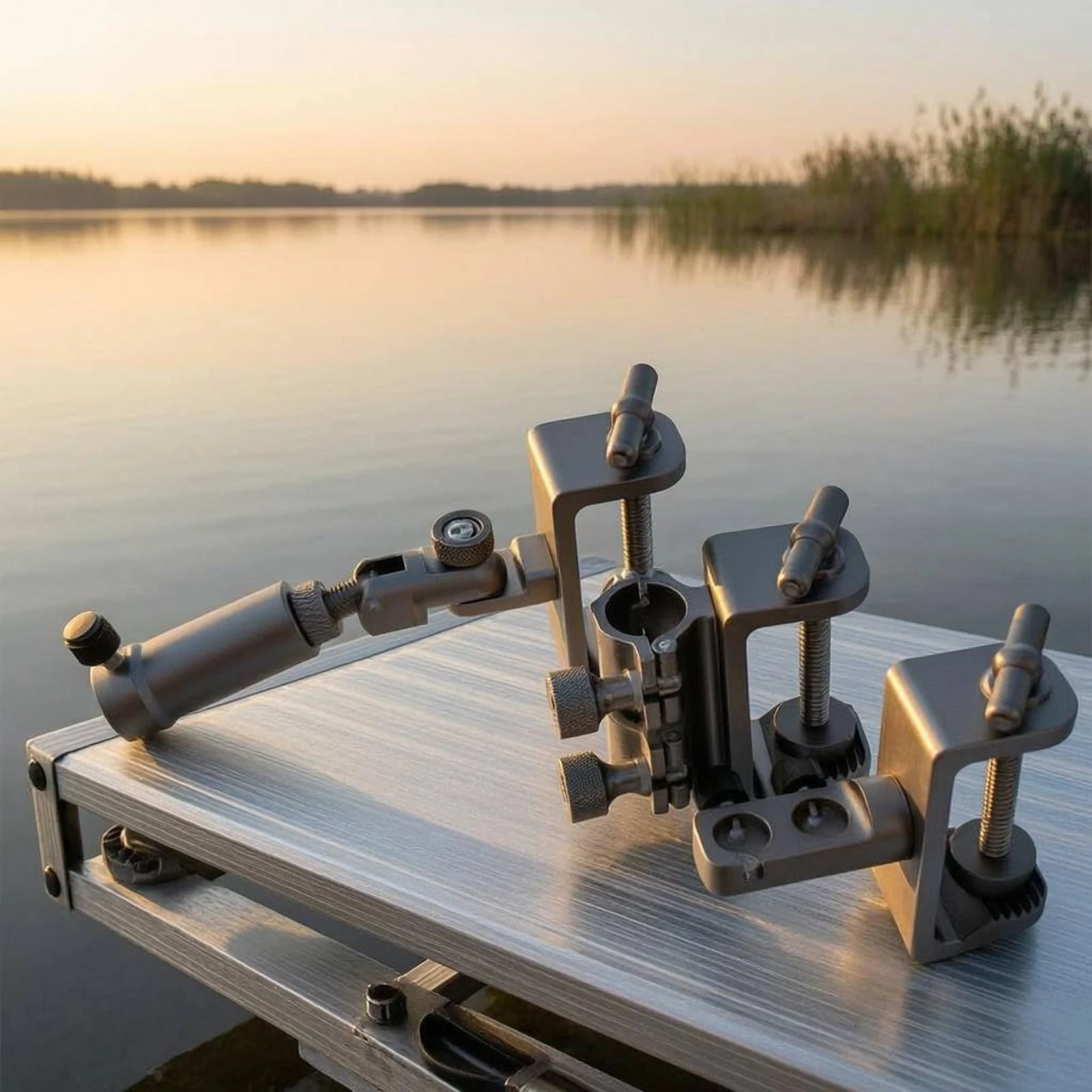 

Clamp on Rod Holder Knurled Knobs Aluminum Rod Holder Adjustable-Angle Mount Threaded Screw Clamping Mount Secure Tightening