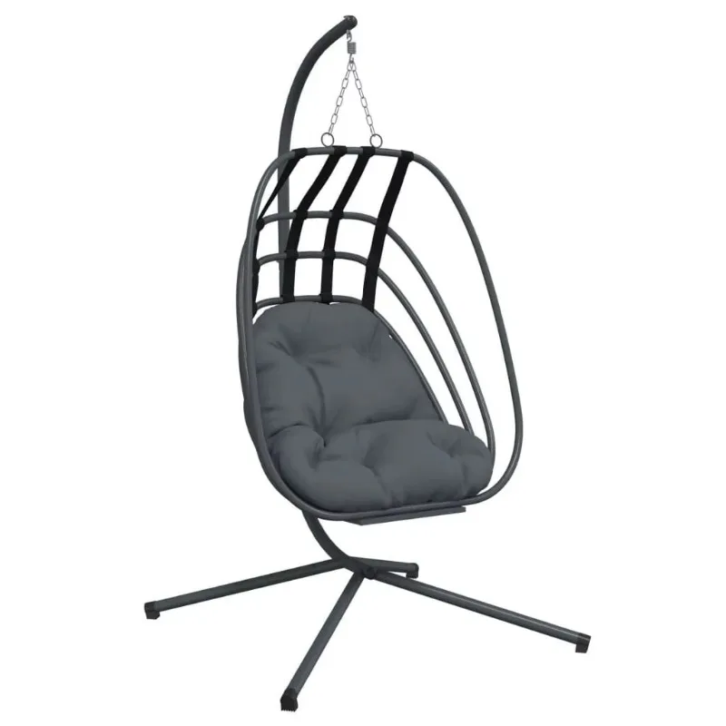 Modern Hanging Egg Chair with Coal Free and Black Steel Hanging Egg Chair