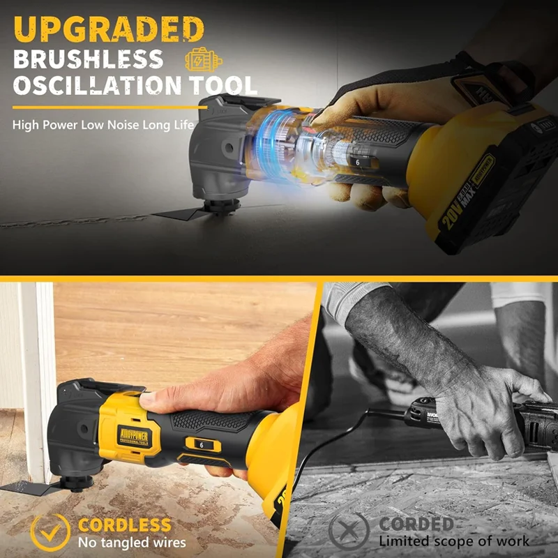 Dewalt 22000 RPM Quick Release Oscillerend Gereedschap Borstelloos Multifunctioneel Gereedschap Vernieuwer Elektrische trimmer Compatibel voor Dewalt