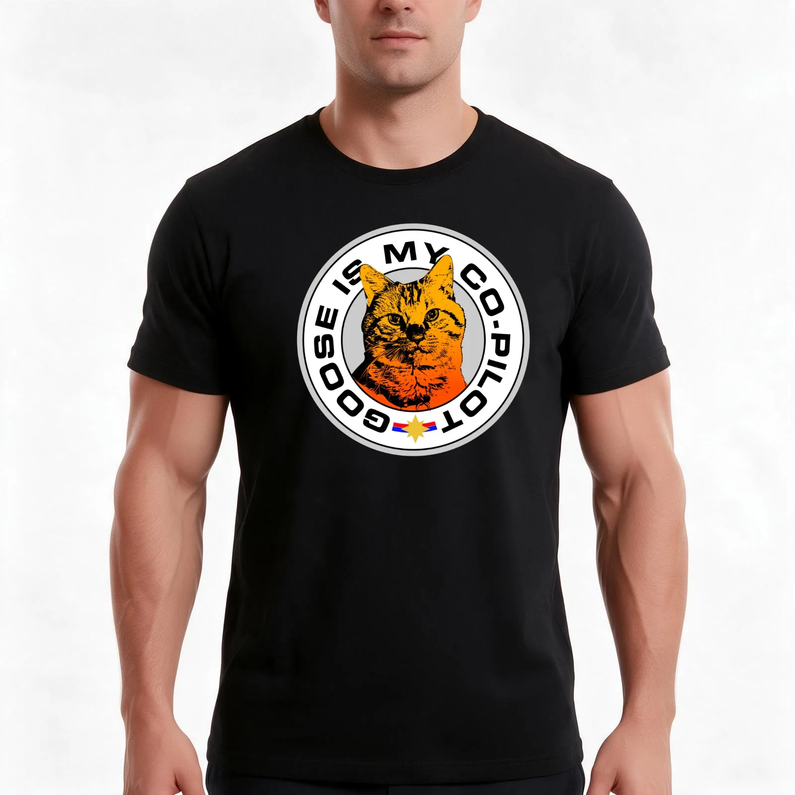 Goose Is My Co-pilot - challenge coin flerken variant T-Shirt, Summer Casual Cotton Tee, Oversized Streetwear Tops, 100% Cotton