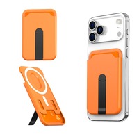 For Magsafe Magnetic Wallet Case Phone Stand Credit Card Holder for iPhone 17 16 15 Pro Max Vertical Bracket PC Cards Bag Cover