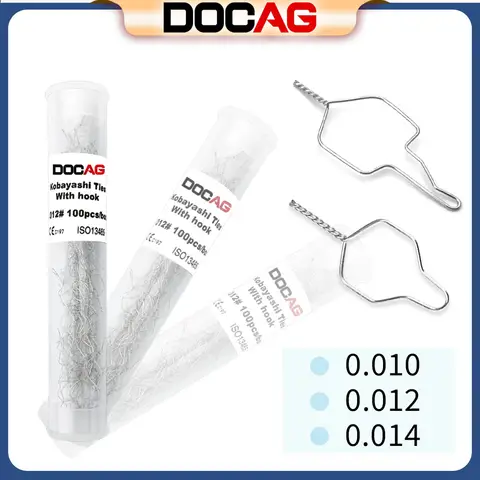 DOCAG Dental Orthodontic Kobayashi Wire 100Pcs Preformed Ligature Tie Twist Wires for Dentistry Bracket SS Ligature Wire