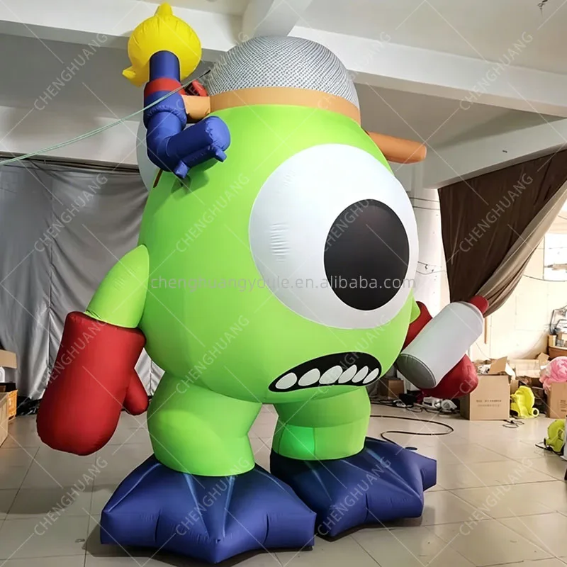 Giant Inflatable One-Eyed Alien Model, Advertising Decor for Alien Theme Party, Outdoor Events, Mall & Amusement Park