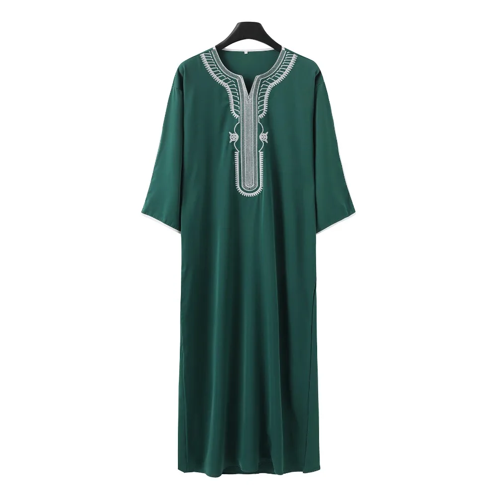 Ethnic Style Hot New Arrival: Islamic Men's Short-sleeve Embroidered Robe, Preferred Moroccan Loose Arabian Ethnic Costume