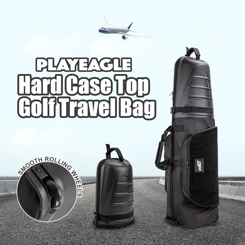 Playeagle 2023 Men and Women Hard Top Golf Aviation Travel Bag With Wheels and Hardcase Foldable with Support Rod in Set