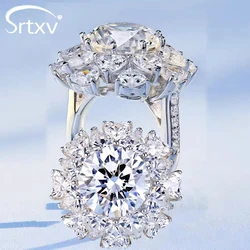 Luxury 5CT D Color Moissanite Rings For Women S925 Sterling Silver Lab Diamond Engagement Wedding Promise Band Gifts Jewelry