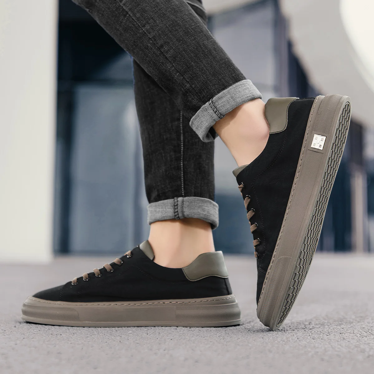 أحذية رجالية جديدة لعام 2024، أحذية قماشية متعددة الاستخدامات، قابلة للتنفس، نعال ناعمة، مريحة وTbottomyy، نعال سميكة، أحذية رياضية للرجال للعمل، أحذية رياضية كاجوال كلاسيكية #5