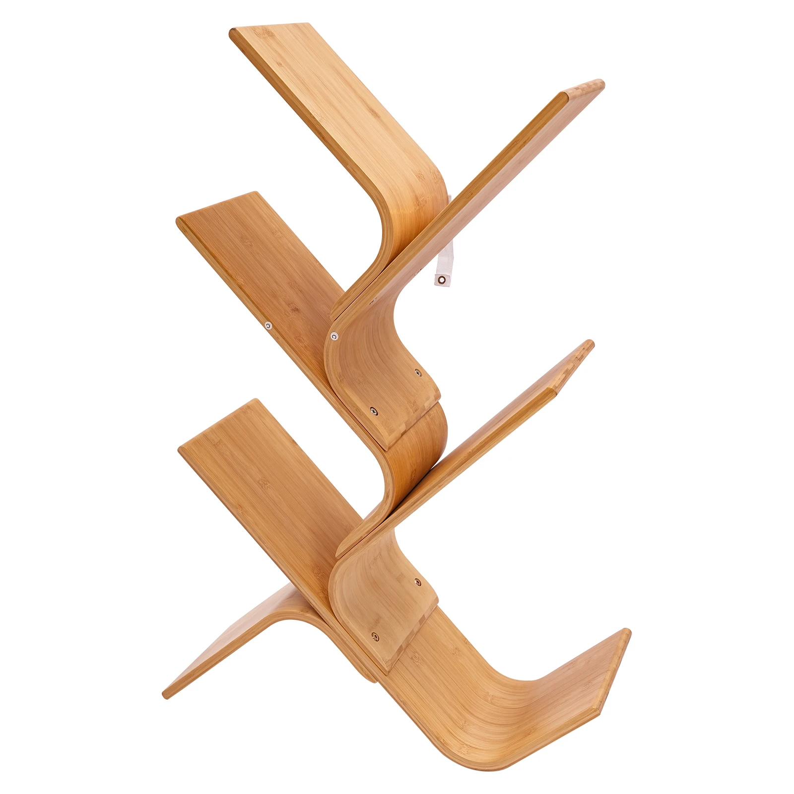 

5-Tier Floor Bamboo Tree Bookshelf Burlywood Natural Bamboo Modern Versatile Decorative Piece Floor Bamboo Tree Bookshelf