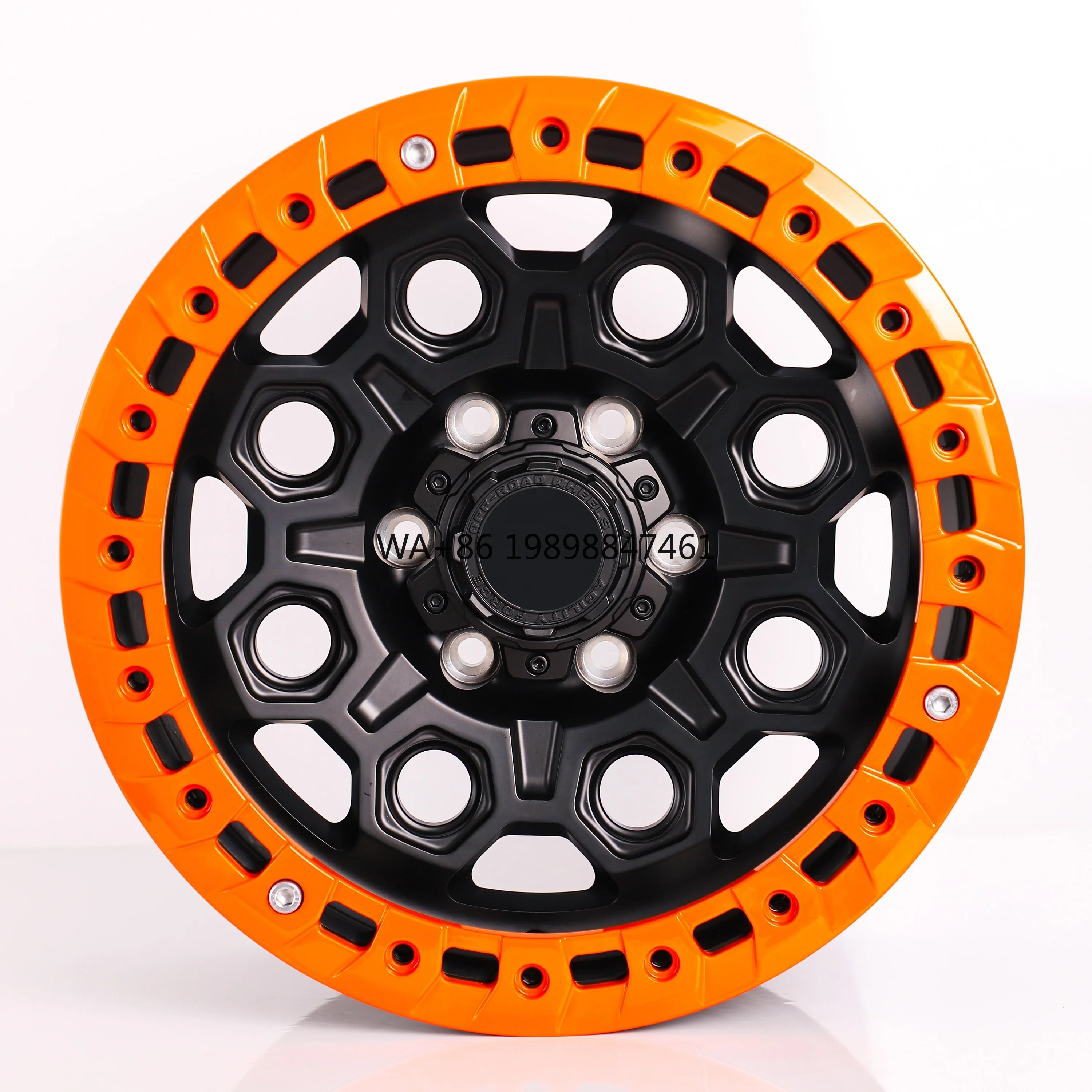 

Custom 20-Inch SUV Sport Forged Orange Black Wheels 8J Width 20mm-25mm Studs Tripping Ring Design Off-Road Orange Black Painted