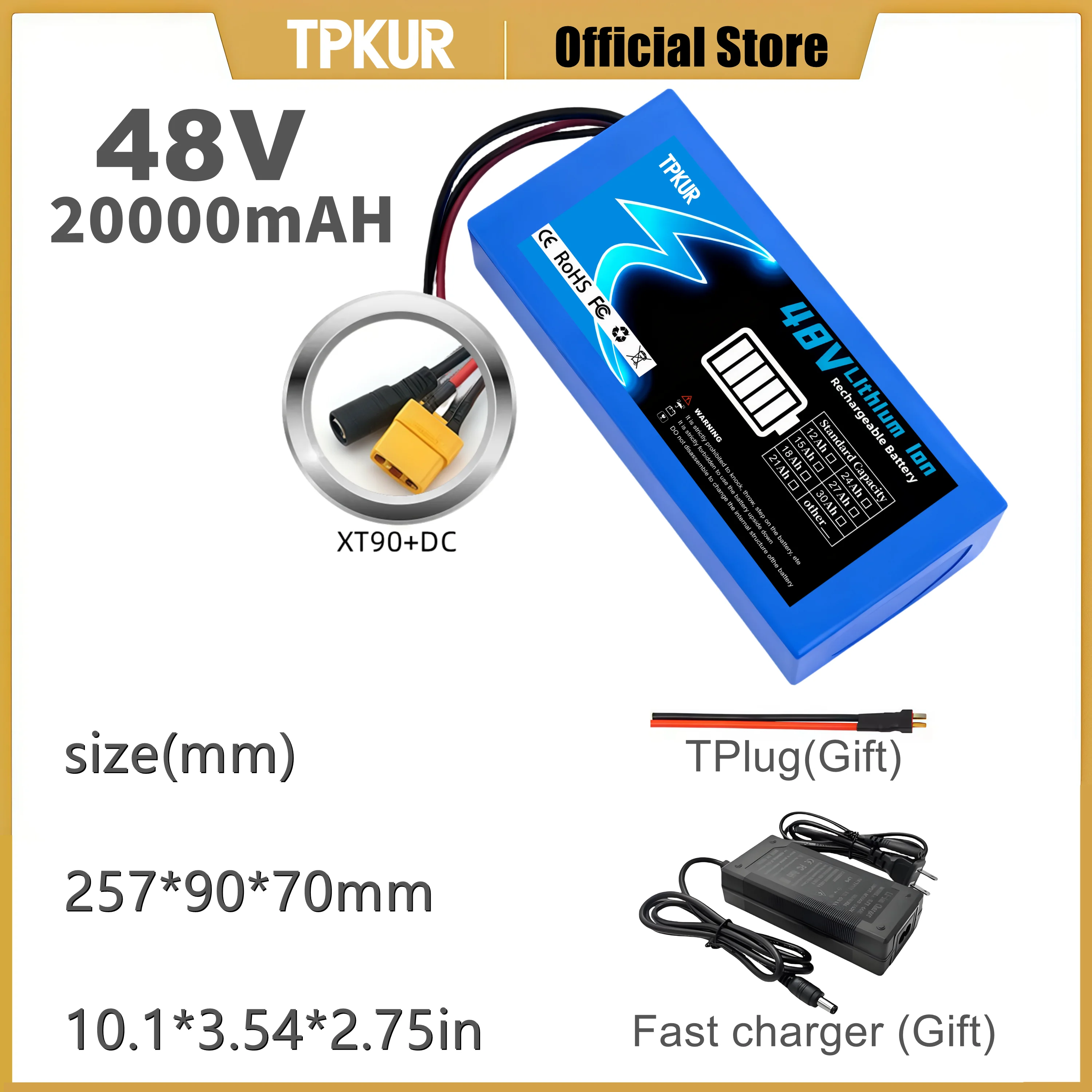 Brandneuer 48V Akku 10Ah 15Ah 20Ah 25Ah 30Ah 18650 Akkupack für 100-1500W Fahrräder, Roller & andere Motoren