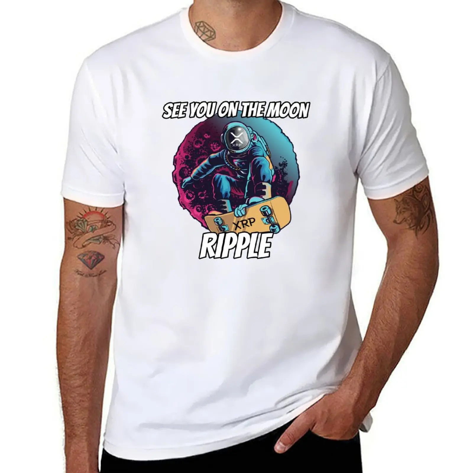 

See You on the Moon Ripple XRP Cryptocurrency T-Shirt mens graphic t shirts man t shirt heavy cotton T-shirt