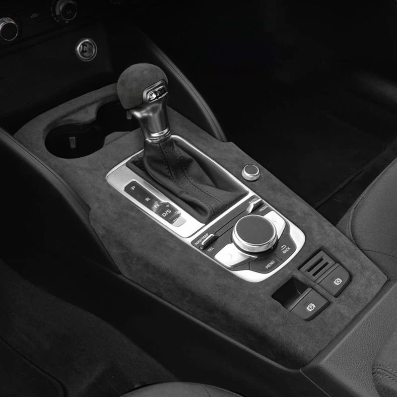 

Suede Leather Overlays Car gadgets Gear Shift Knob Lever Stick Head LHD For Audi A3 2014-2020 Car Interior Accessories Auto