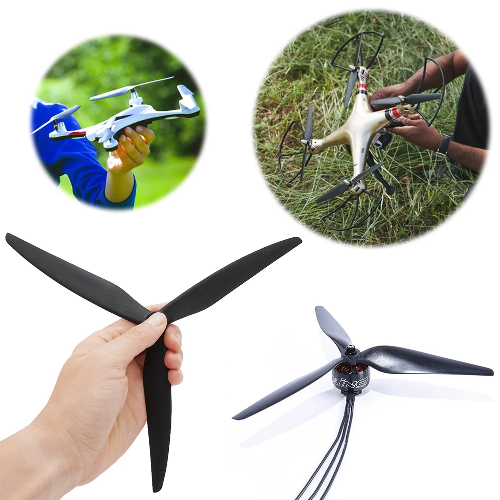 

4 шт. 1050 10-дюймовый 3-лопастной пропеллер, черный углеродный армированный нейлоновый пропеллер для дрона для FPV, сменные аксессуары для дрона