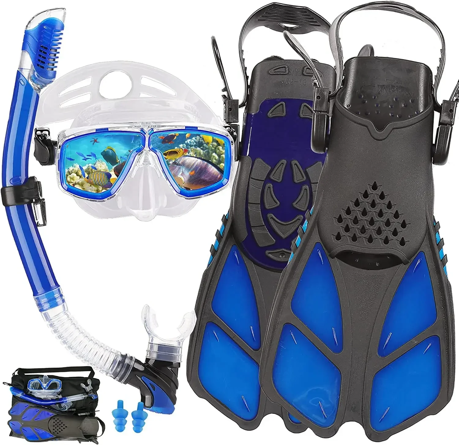 

Outdoor Snorkeling Set Adult Tempered Glass Diving Goggles Flippers Snorkeling Mask Full Dry