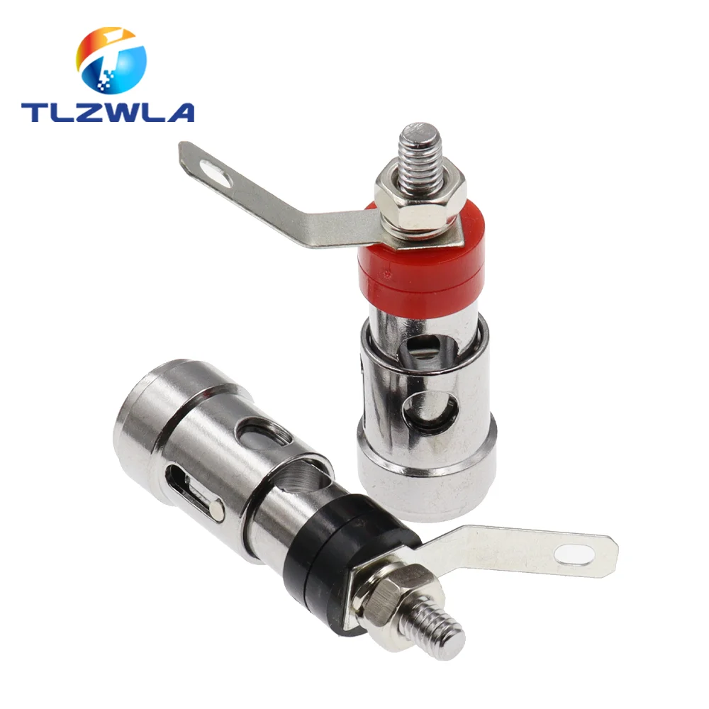 2PCS Gold-Plated Push-Type Spring Terminal Speaker Amplifier Spring Self-Locking Socket Push-Type Terminal